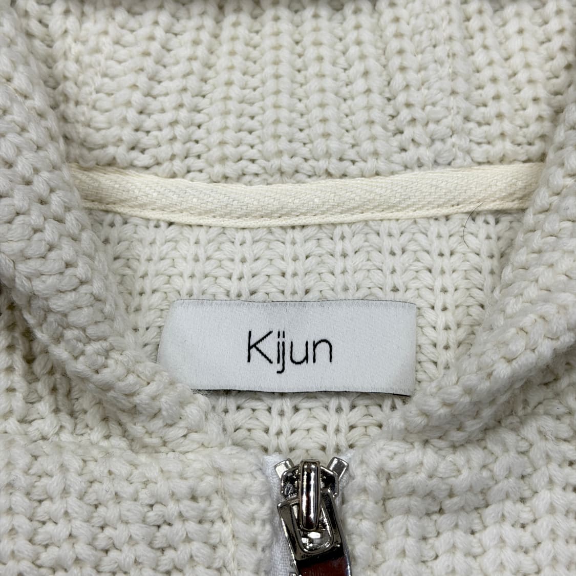 KIJUN 기준 크로셰 니트 후드집업 자켓 그레이 S 상품이미지5