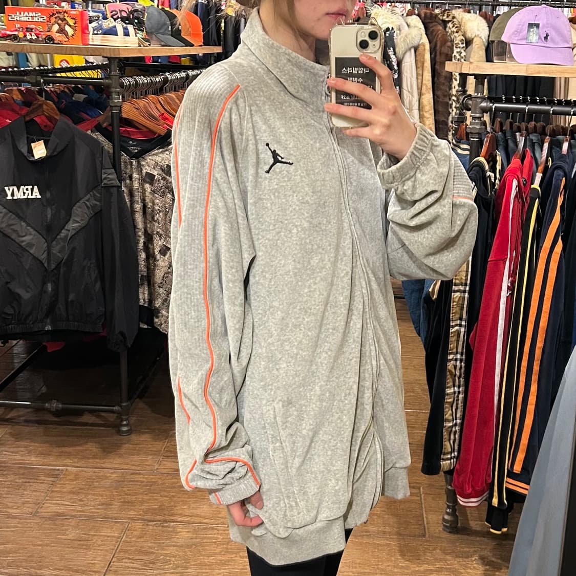 [HI] 나이키 조던 벨벳 집업 그레이 상품이미지3