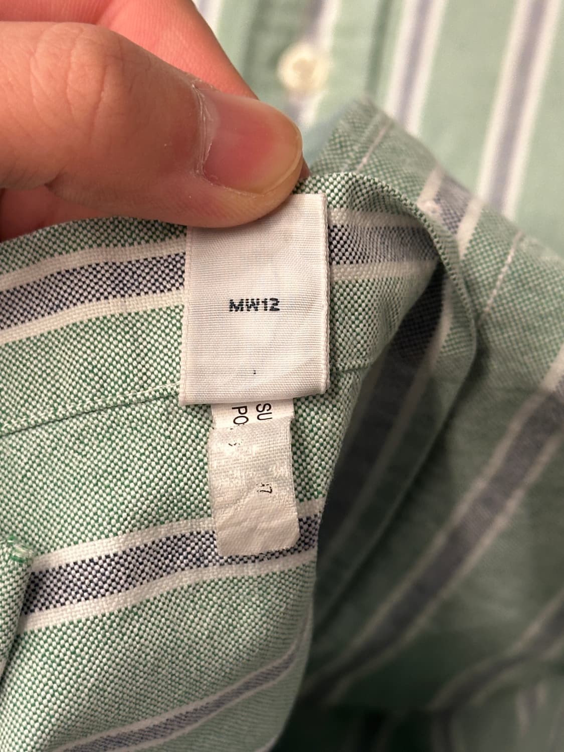 폴로 랄프로렌 스트라이프 셔츠 그린 M 상품이미지8