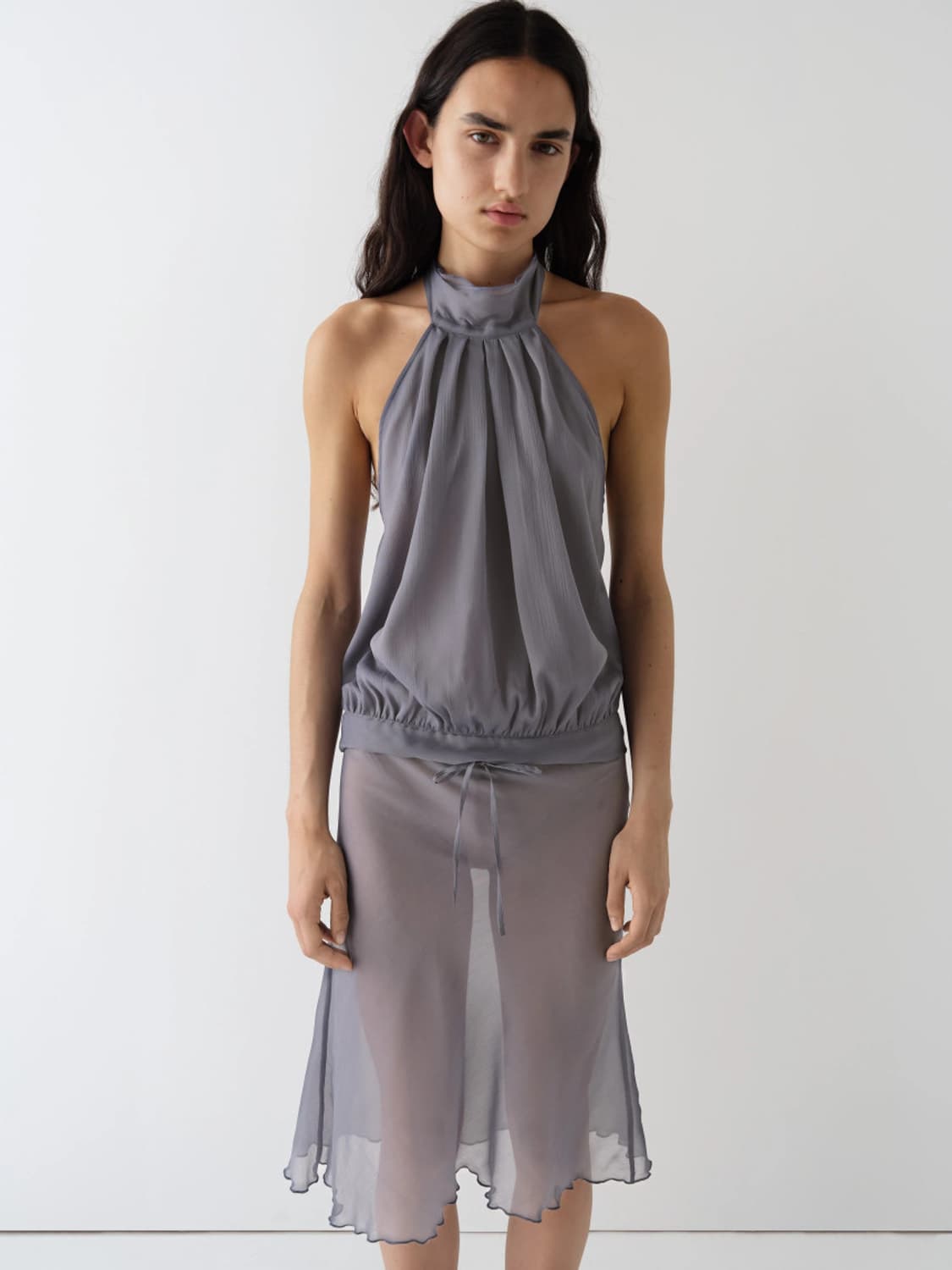 [XS,S,M]기마구아스 Bahia 시어 스커트/그레이 상품이미지2