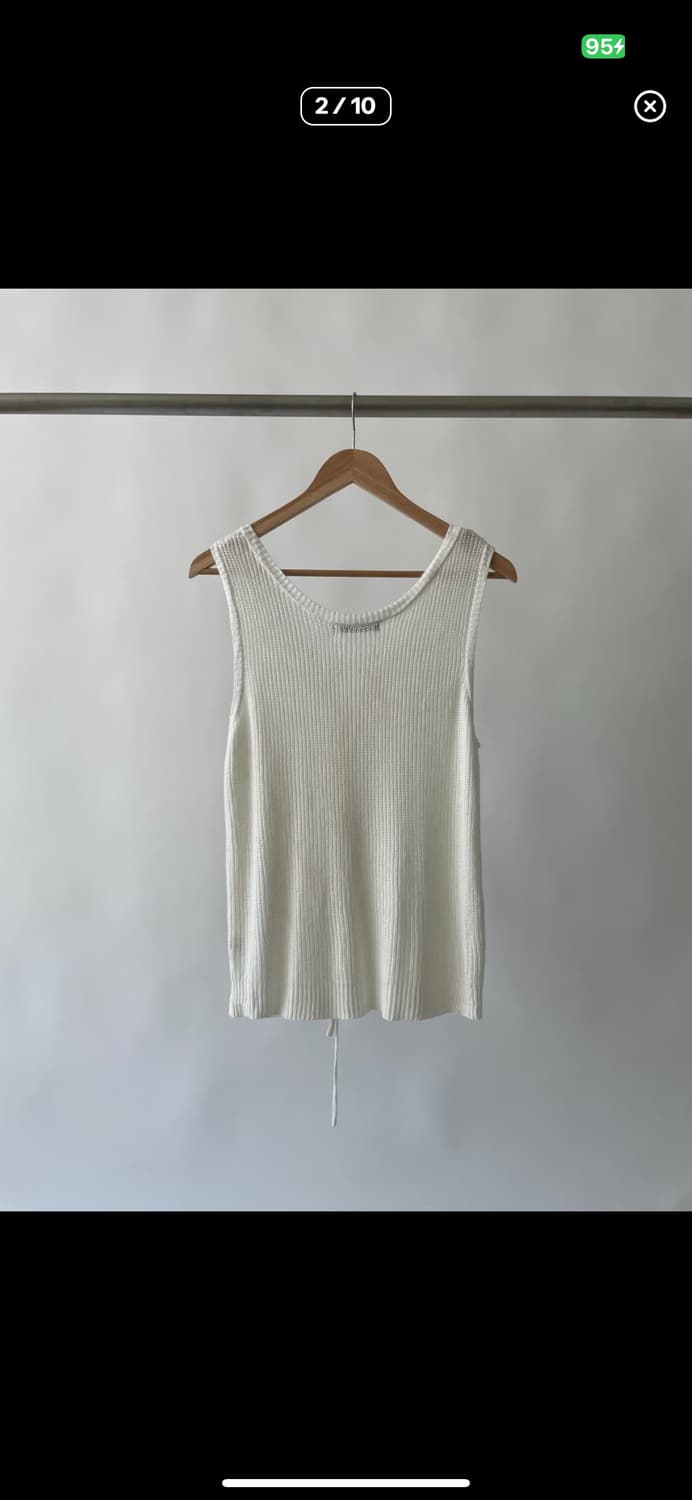 빈티지 레이스업 슬리브리스 니트 상품이미지2