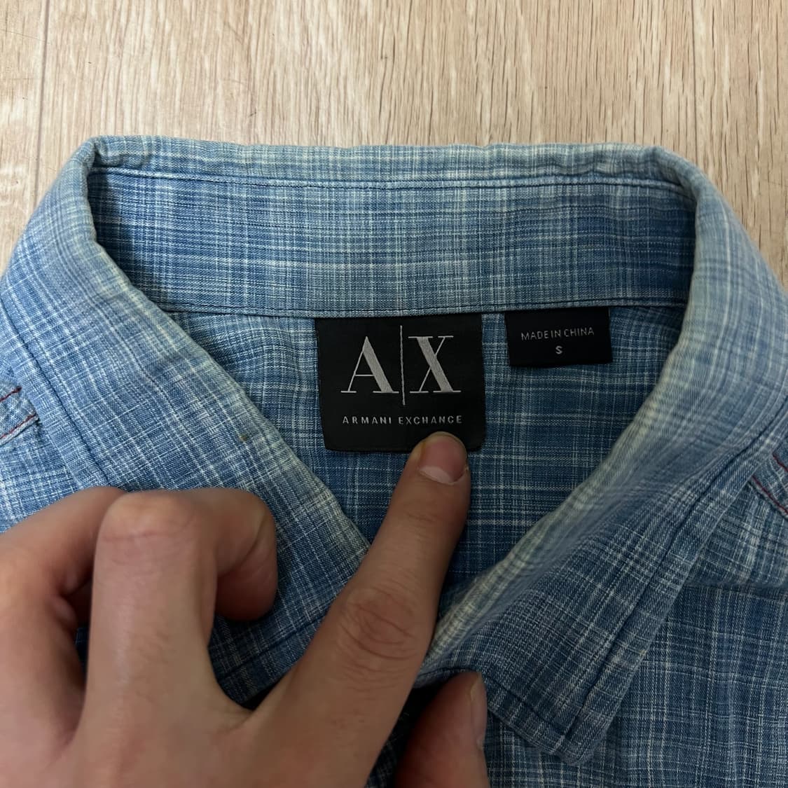 알마니 익스체인지 스탠다드 데님셔츠 S/90  상품이미지4