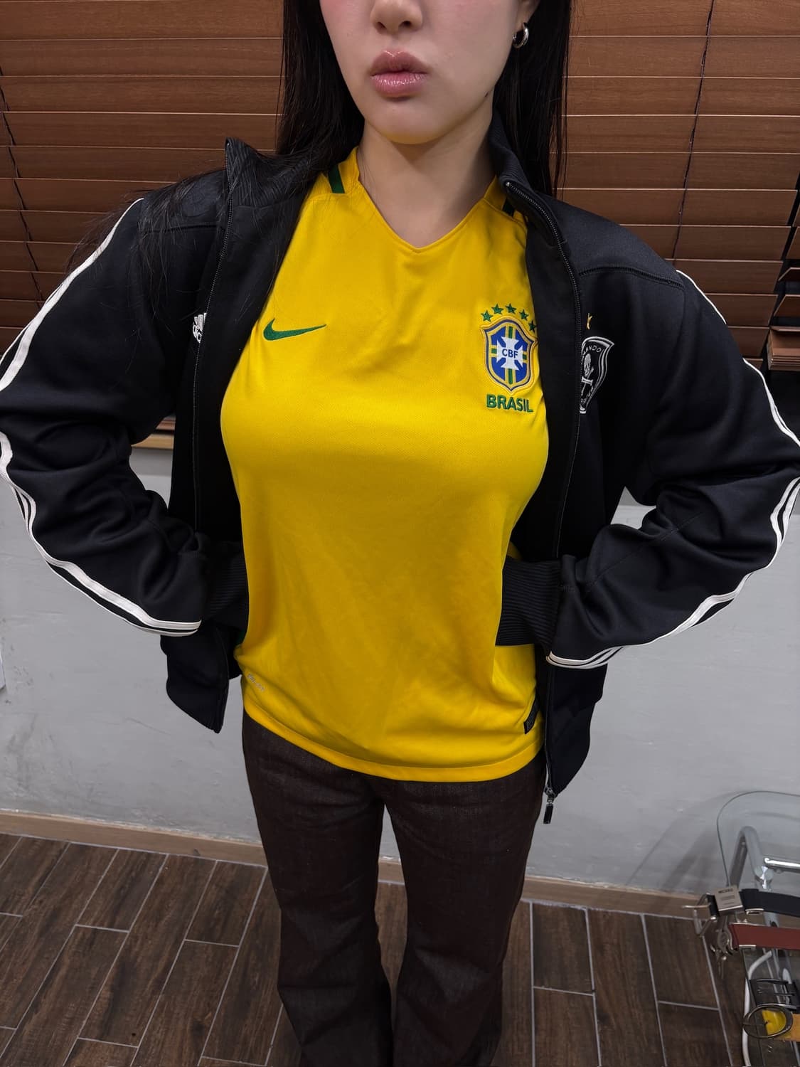 Nike 나이키 16 17 브라질 홈 유니폼 축구 져지 블록코어 반팔티 상품이미지2