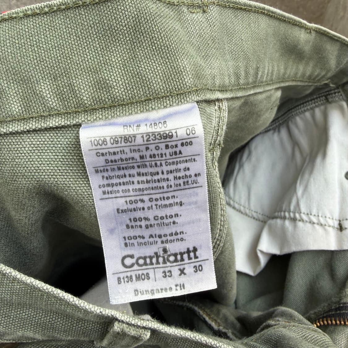 OG 칼하트 B136 MOS 더블니 카펜터 팬츠 상품이미지10