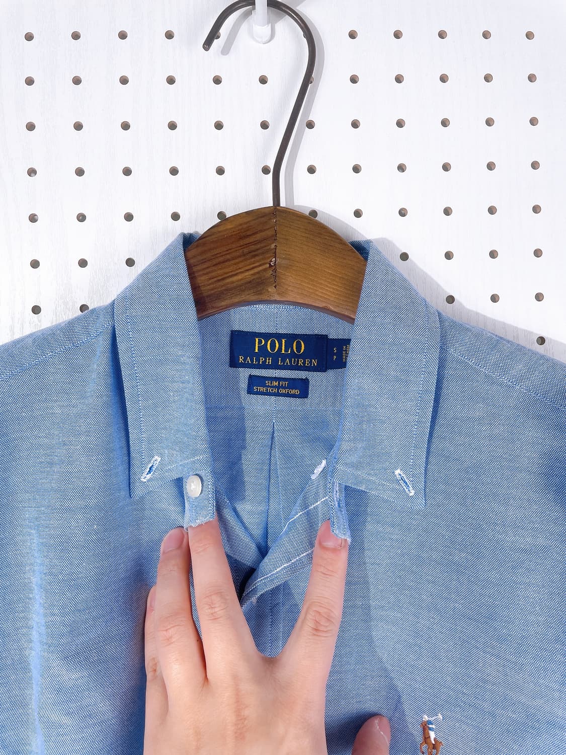 (정품/새상품) 폴로 랄프 로렌 스카이블루 슬림핏 스트레치 옥스포드 셔츠 상품이미지3