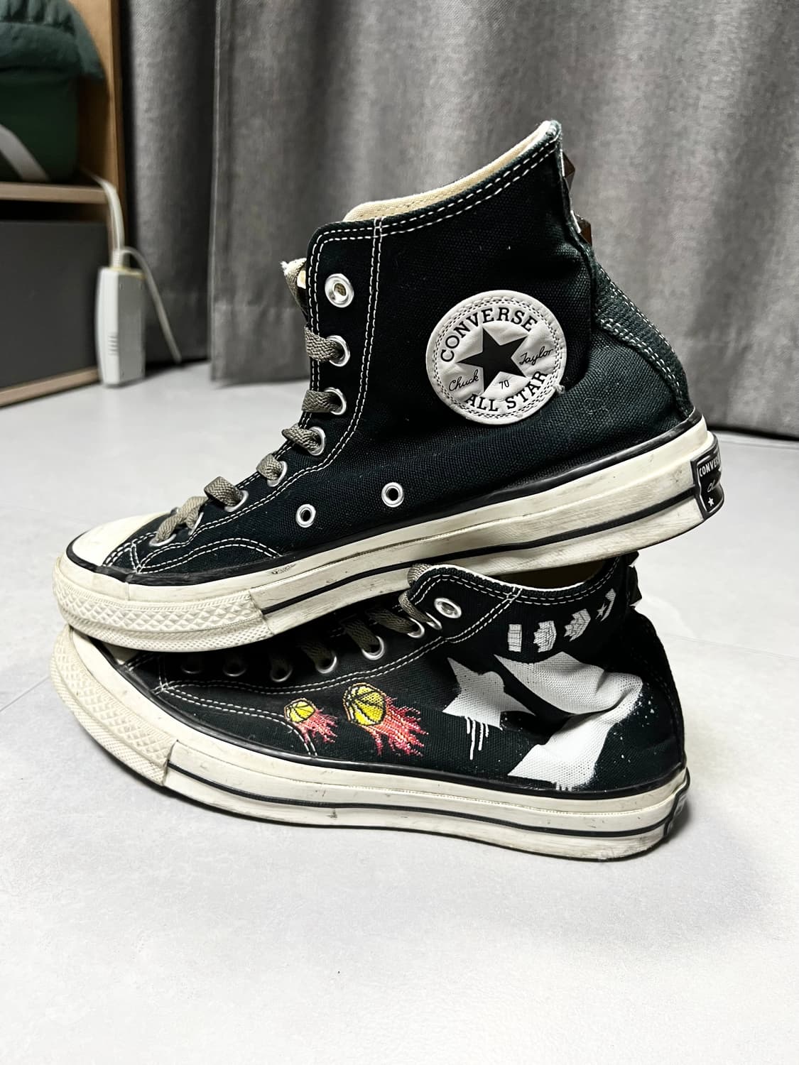 270 컨버스 척테일러 하이 블랙 커스텀 상품이미지1