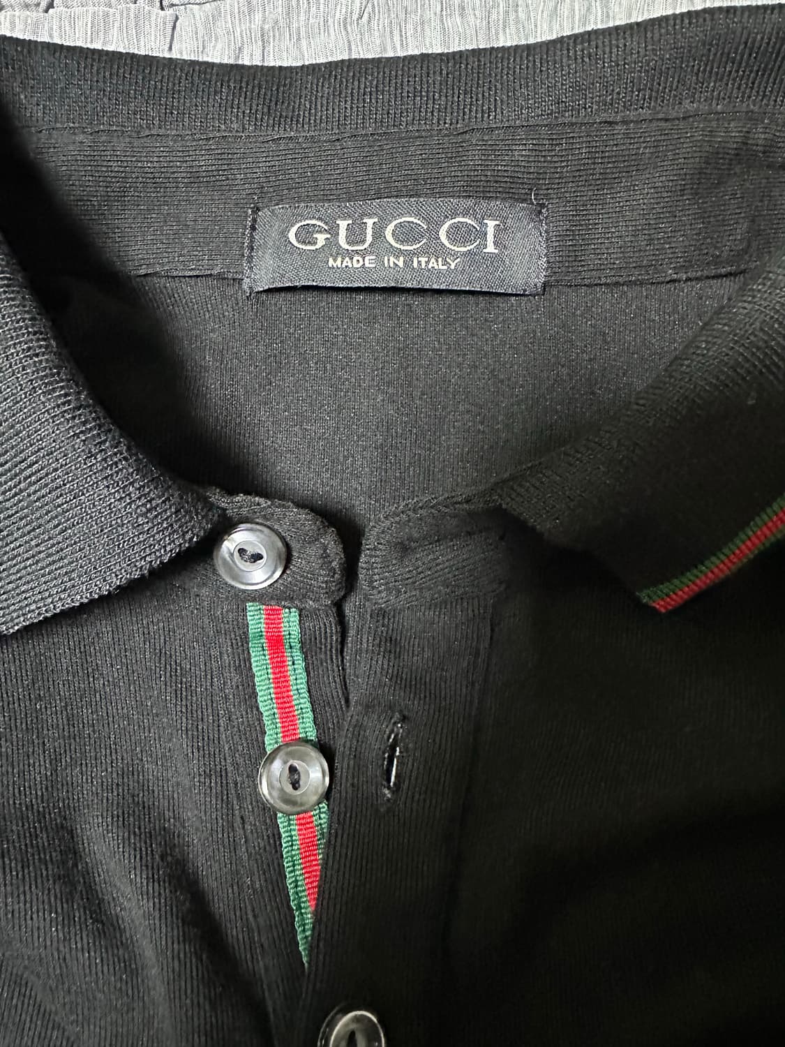 구찌 삼선 블랙 긴팔 폴로티셔츠 상품이미지3