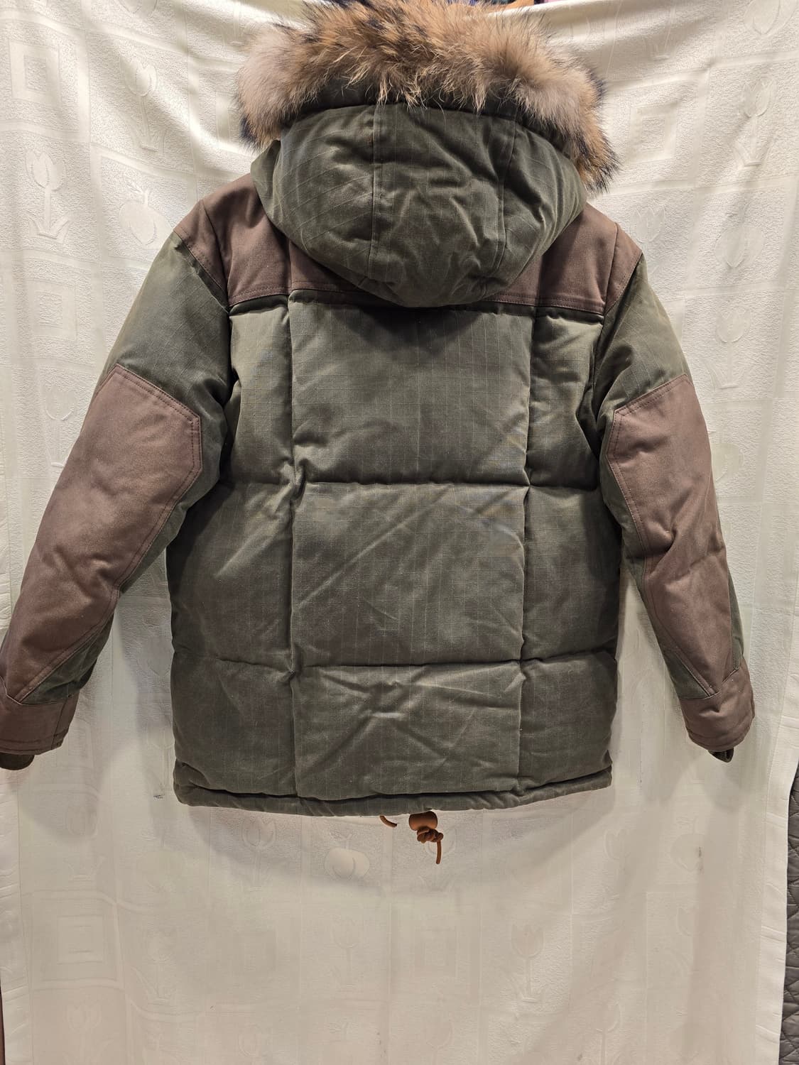 이스트로그 해리스트위드 퍼 후드 패딩 왁싱자켓 S 상품이미지5