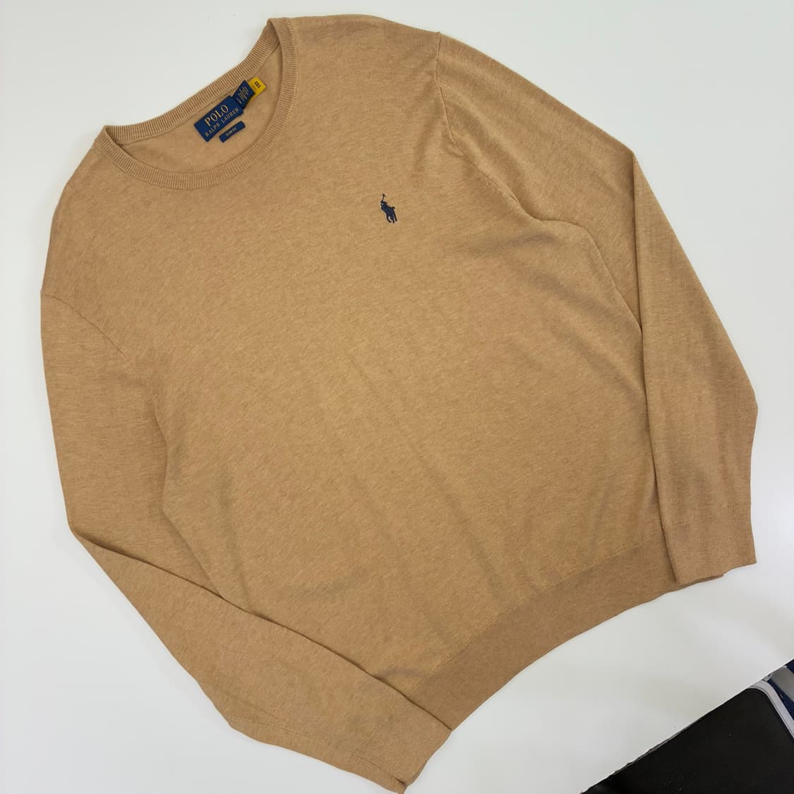 Polo  폴로 랄프로렌 자수 코튼 슬림핏 베이지 니트 상품이미지2