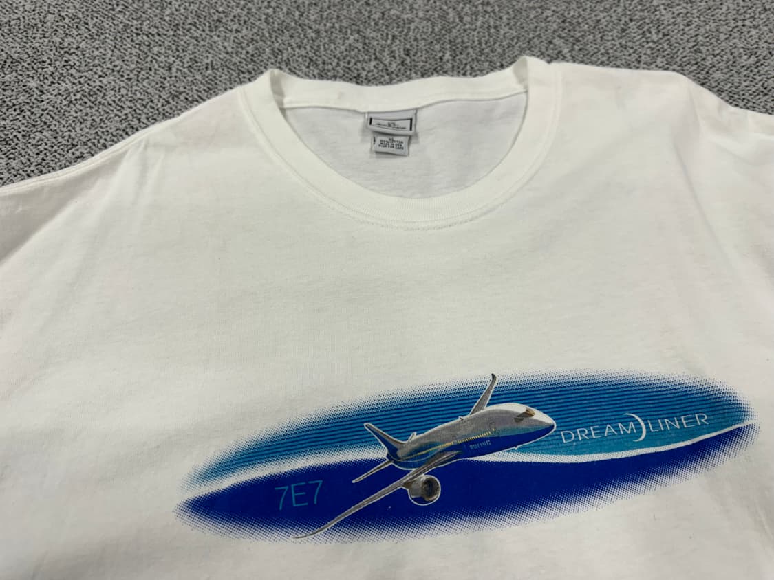 00s USA 7E7 보잉 드림라이너 비행기 티셔츠 상품이미지2