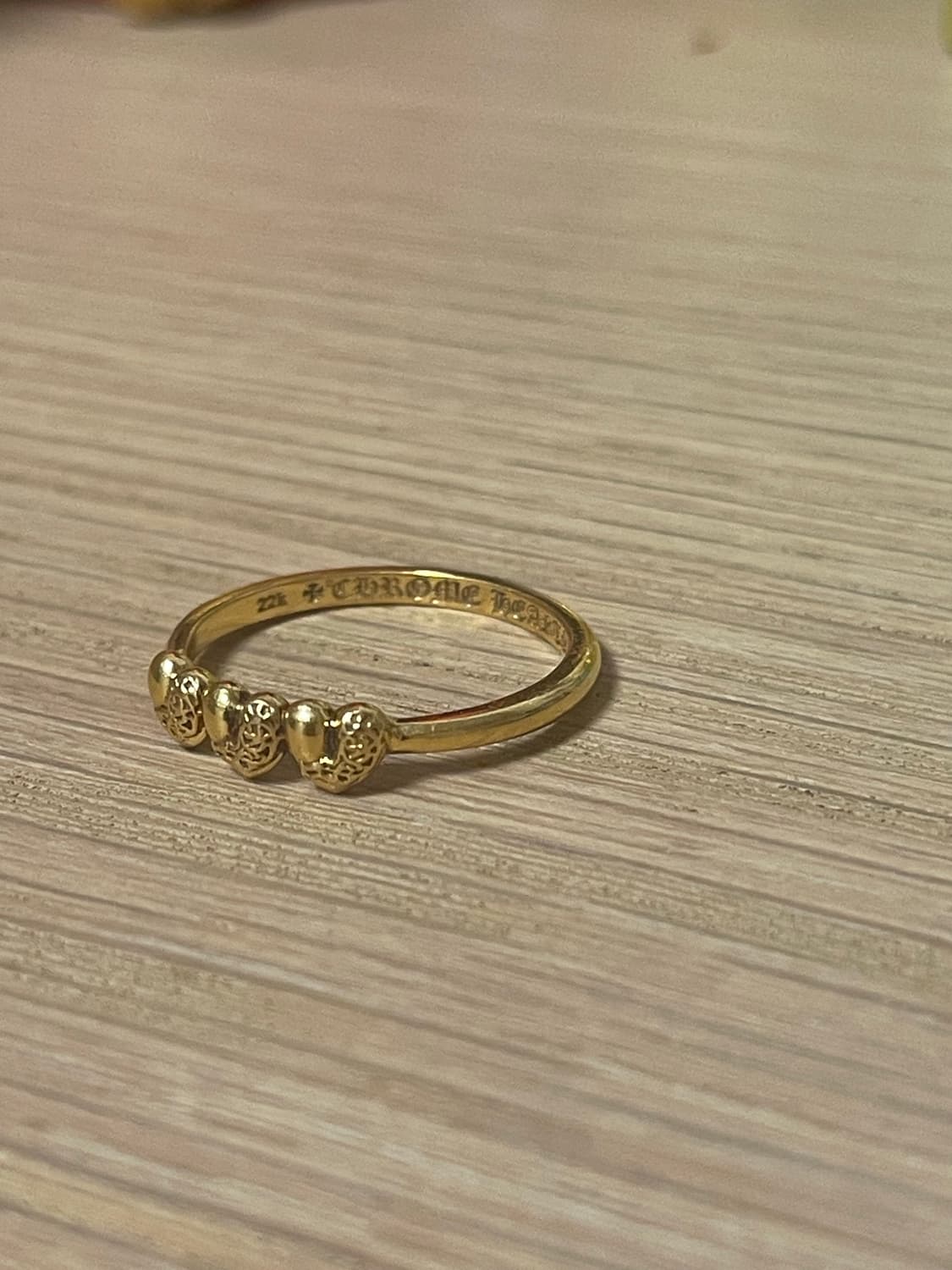 크롬하츠 22k 쓰리하트링 US 8호(17-18호) 상품이미지2