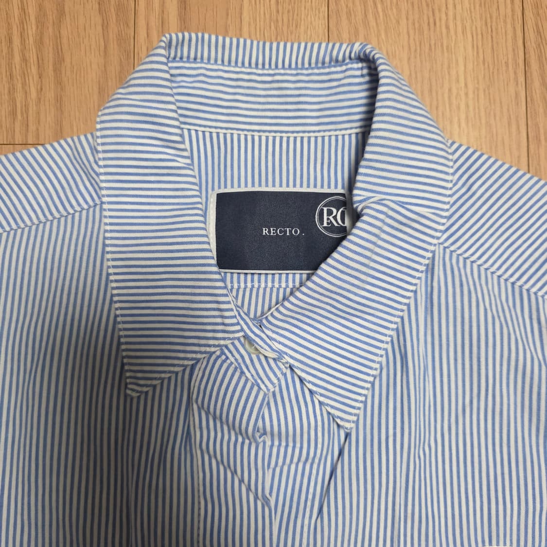 F) 렉토 시그니쳐 스트라이프 블루 셔츠 상품이미지2
