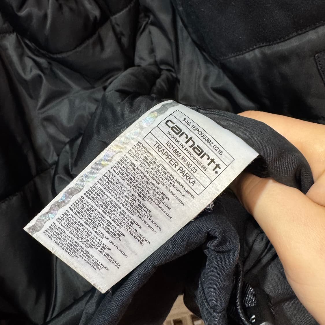 칼하트 WIP 블랙 트래퍼 파카 (S)   상품이미지6