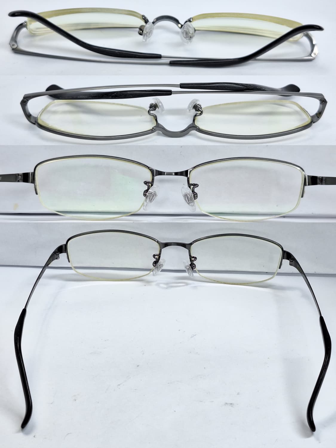 일본 하우스브랜드 LAPHAS 947 GUMMETAL 티타늄 반무테 안경 상품이미지7