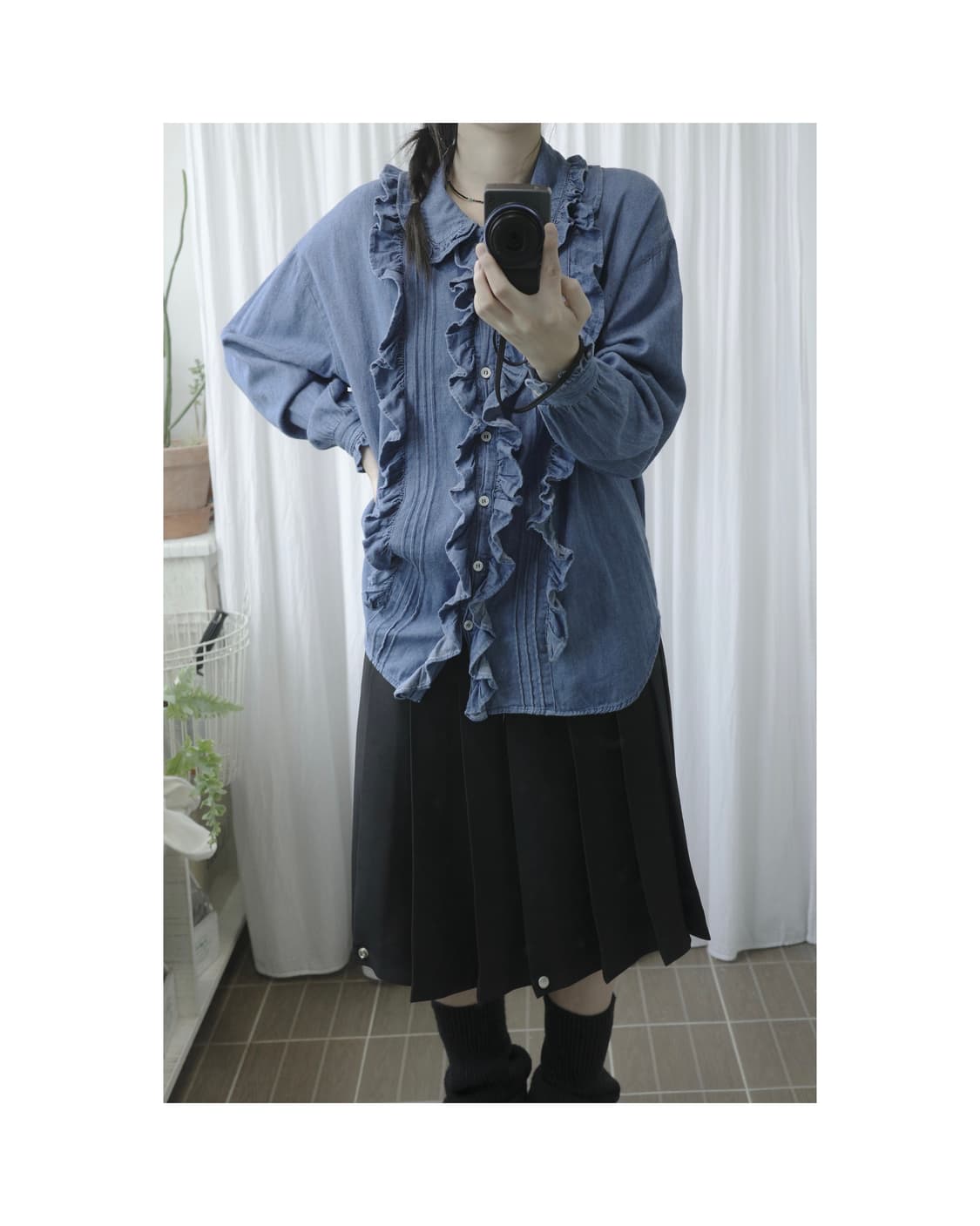 Frill denim shirt 상품이미지4