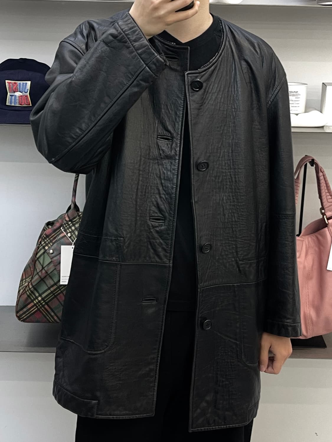 이세이미야케 스포츠 90s I.S 램 레더 코트 상품이미지2