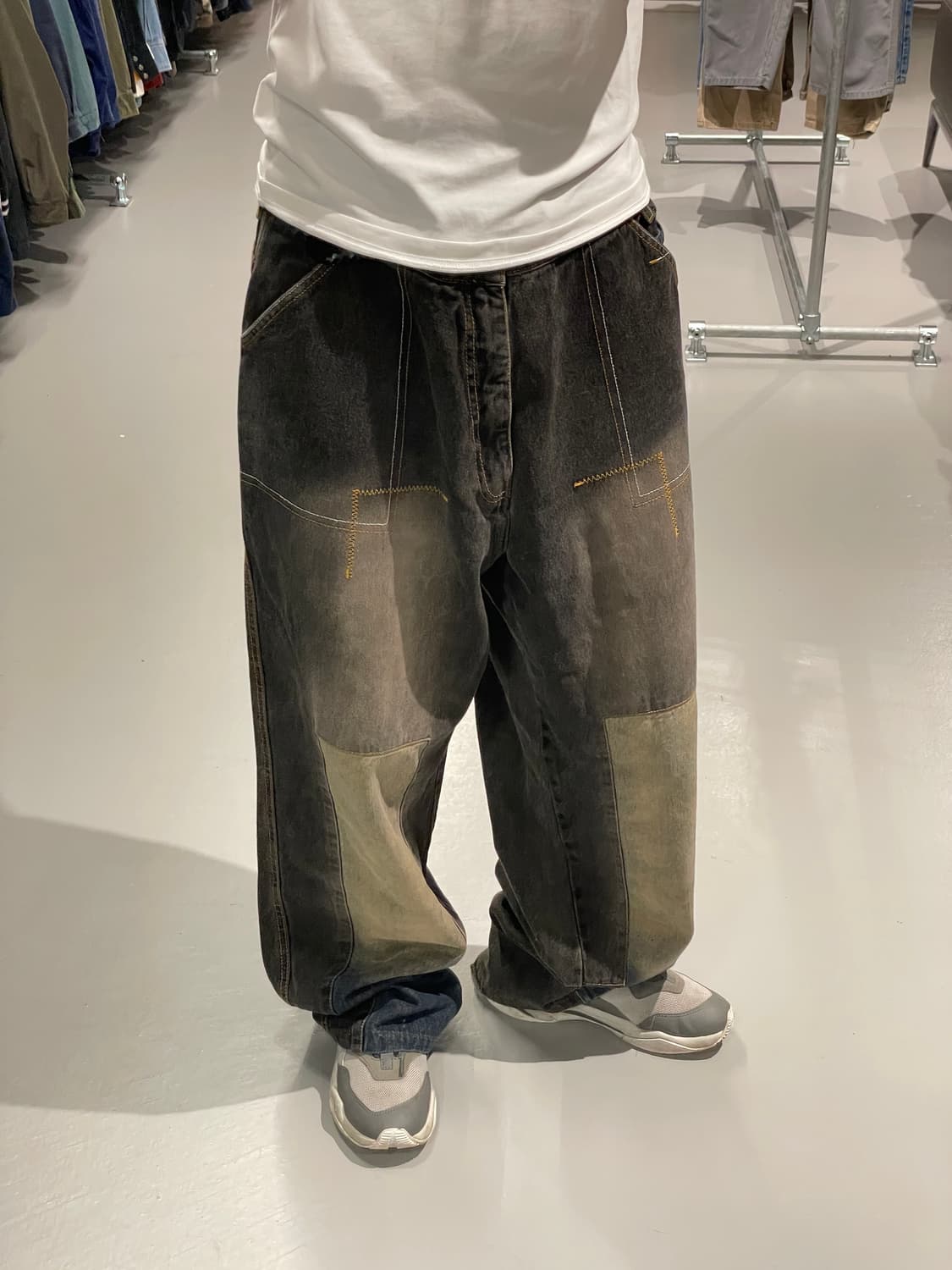 빈티지 패치워크 힙합 데님 팬츠 상품이미지4