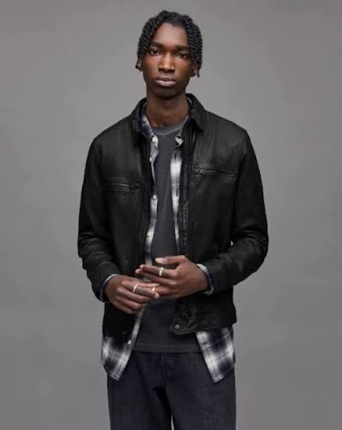 [M] 올세인츠 라크 레더 자켓 상품이미지1