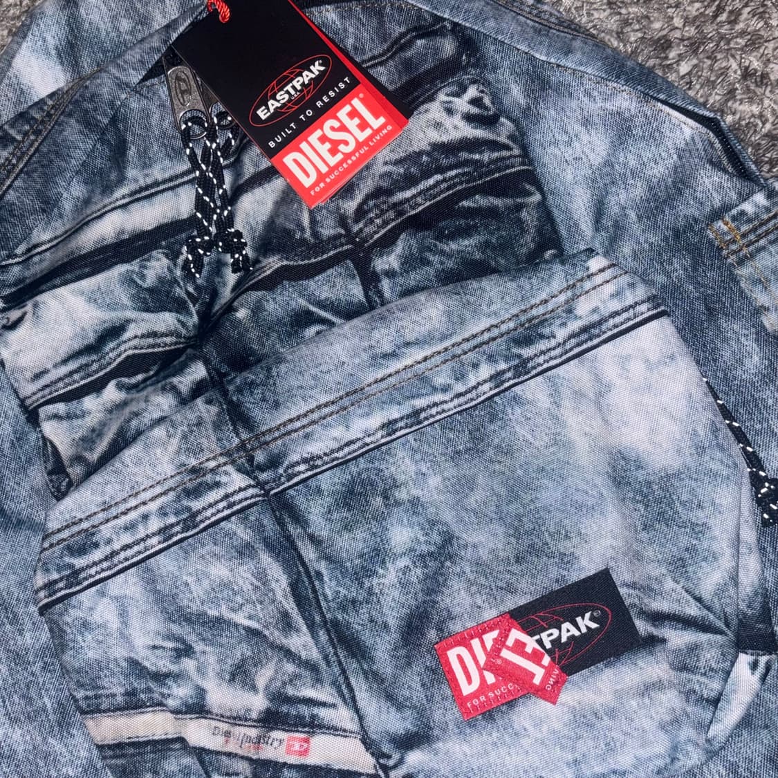 디젤 x 이스트팩 백팩 가방 데님 블루 (새상품) 상품이미지5