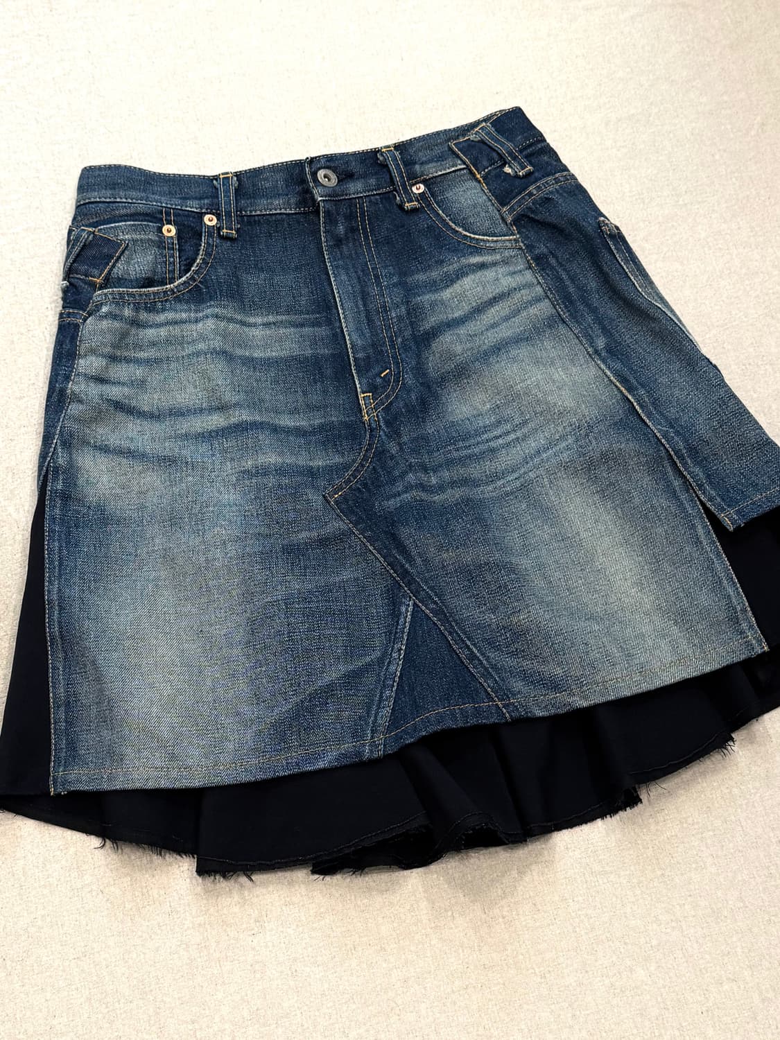준야와타나베 12ss 레이어드 데님 스커트 상품이미지2
