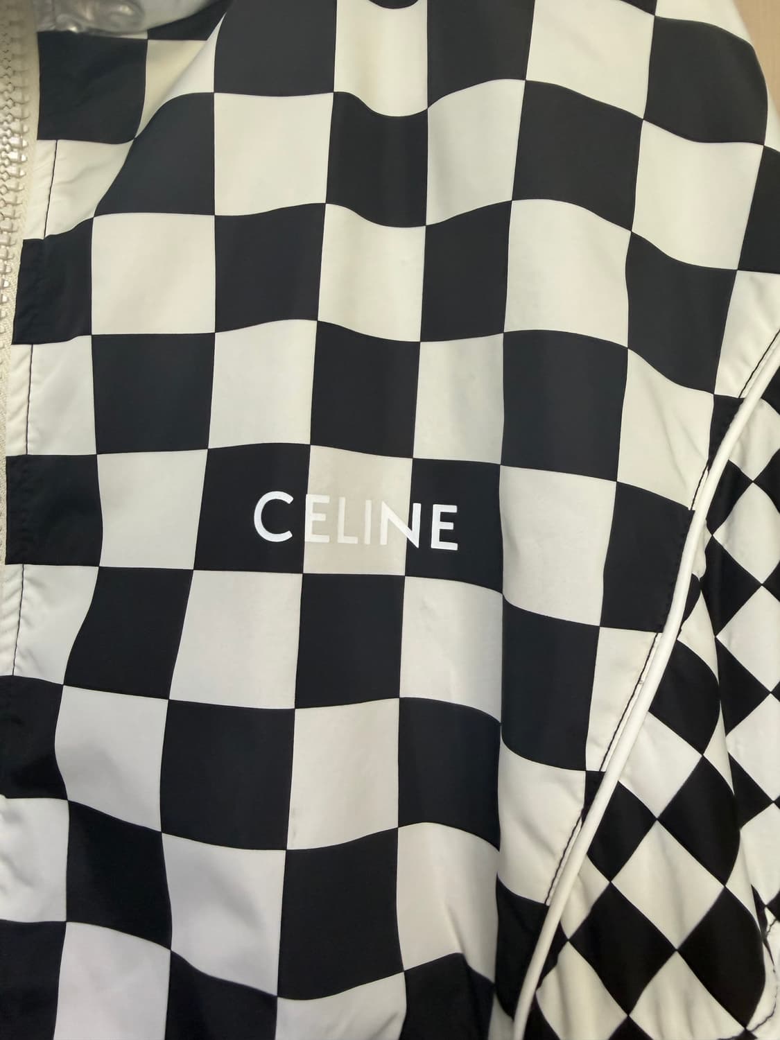 [52] 셀린느 체커보드 라미네이트 실버블록 오버 자켓 상품이미지2