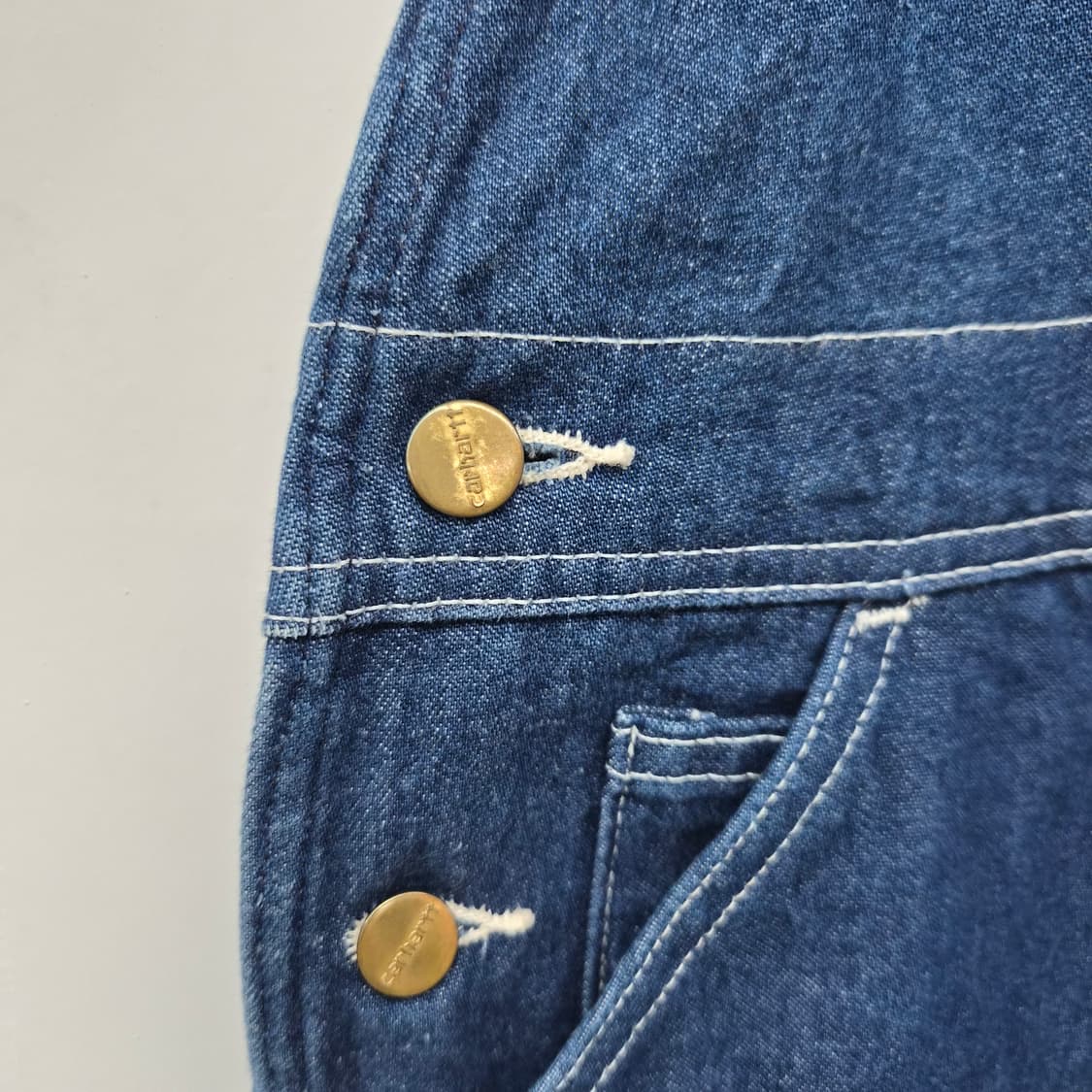 칼하트 데님 오버롤 멜빵바지 34in 상품이미지5