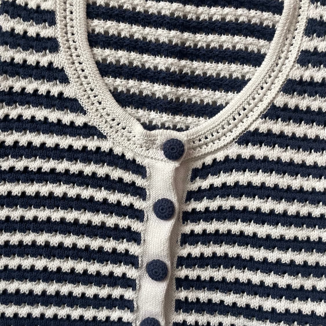 뜨개 니트 버튼 베스트 M 상품이미지2