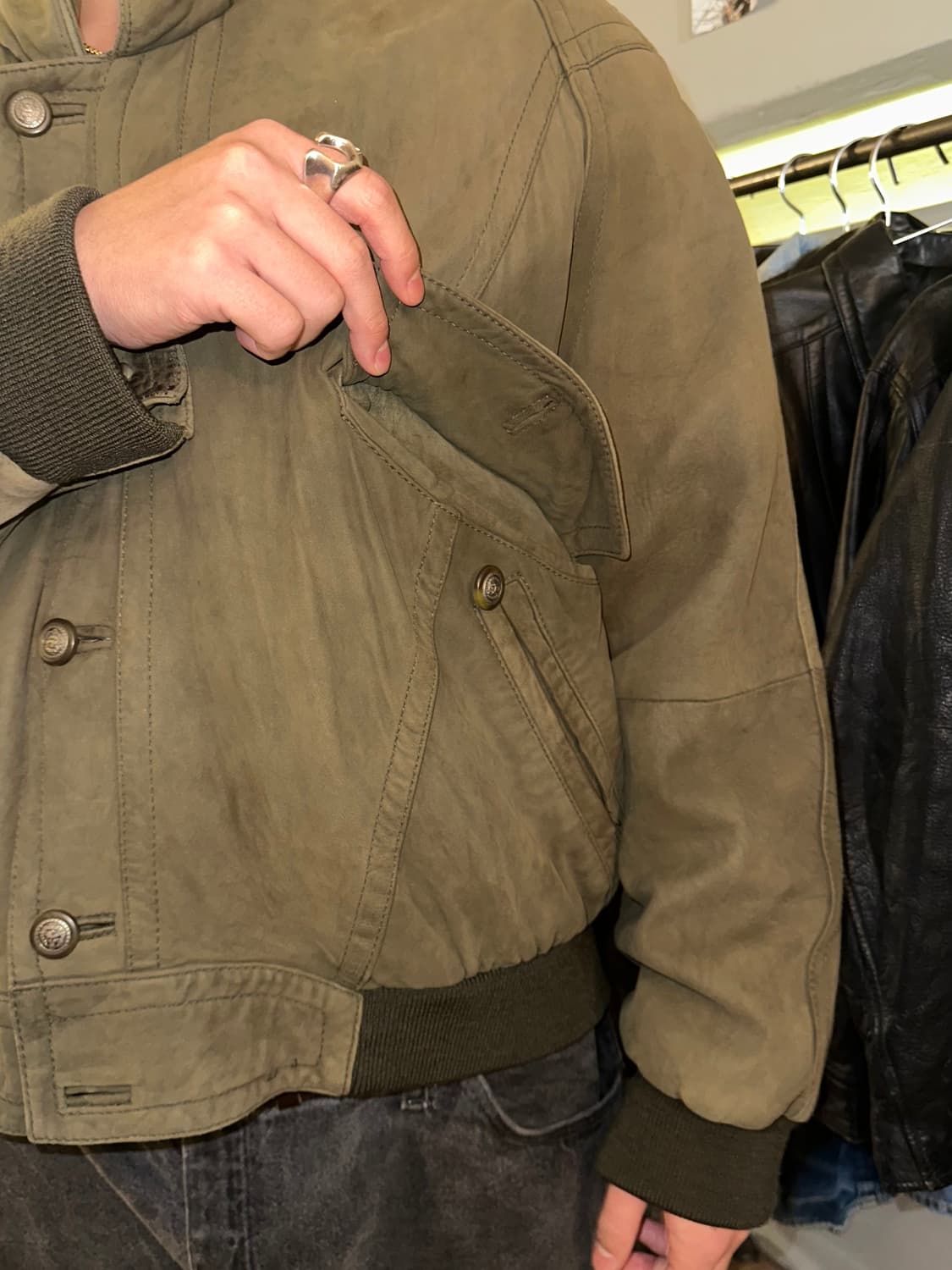 90’s Japanese shell-leather rider bomber 상품이미지6