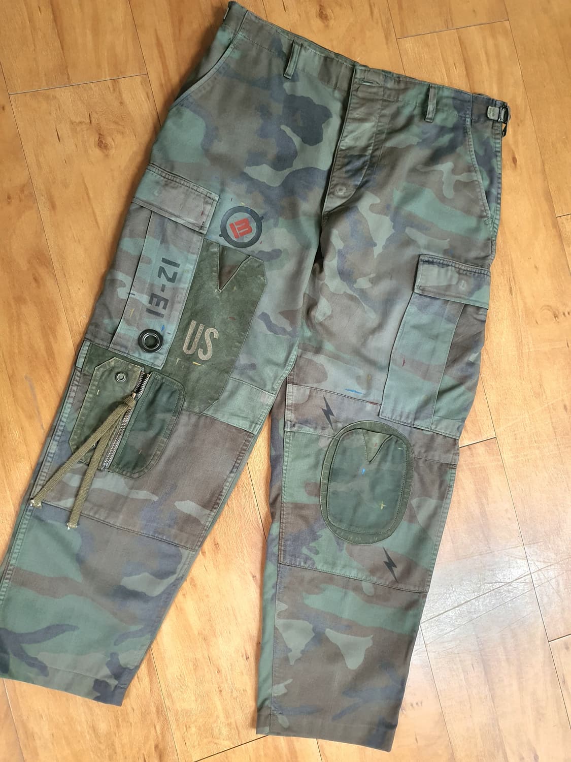 미군 우드랜드카모 bdu팬츠 빈티지 커스텀[하드워싱/썬페이딩/풀스텐실] 상품이미지1