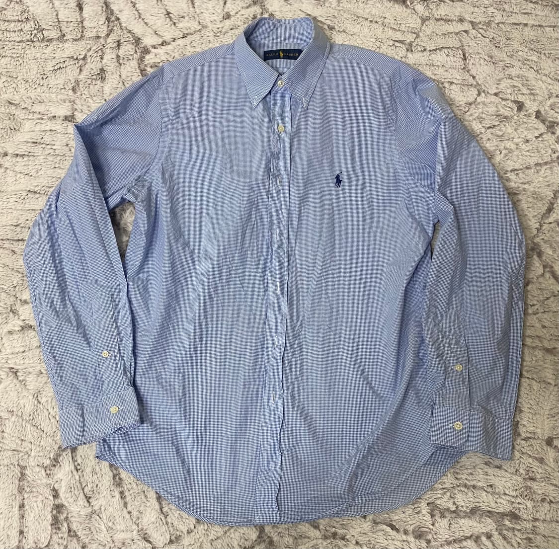[M] 랄프로렌 폴로 셔츠 체크 블루 상품이미지1
