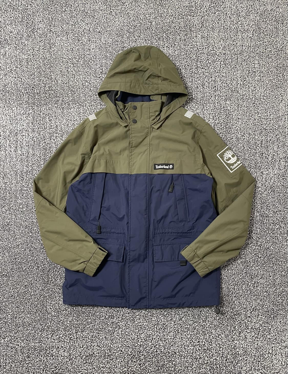 빈티지9. 팀버랜드 컬러블록 나일론 바람막이 점퍼 올리브 네이비 상품이미지1