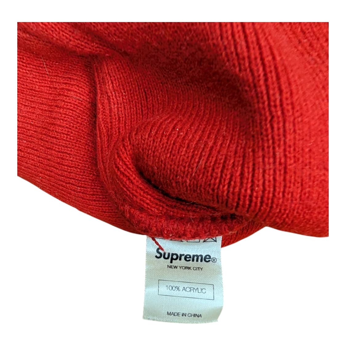 09FW 슈프림 블록 로고 폼폼 비니 레드 상품이미지3
