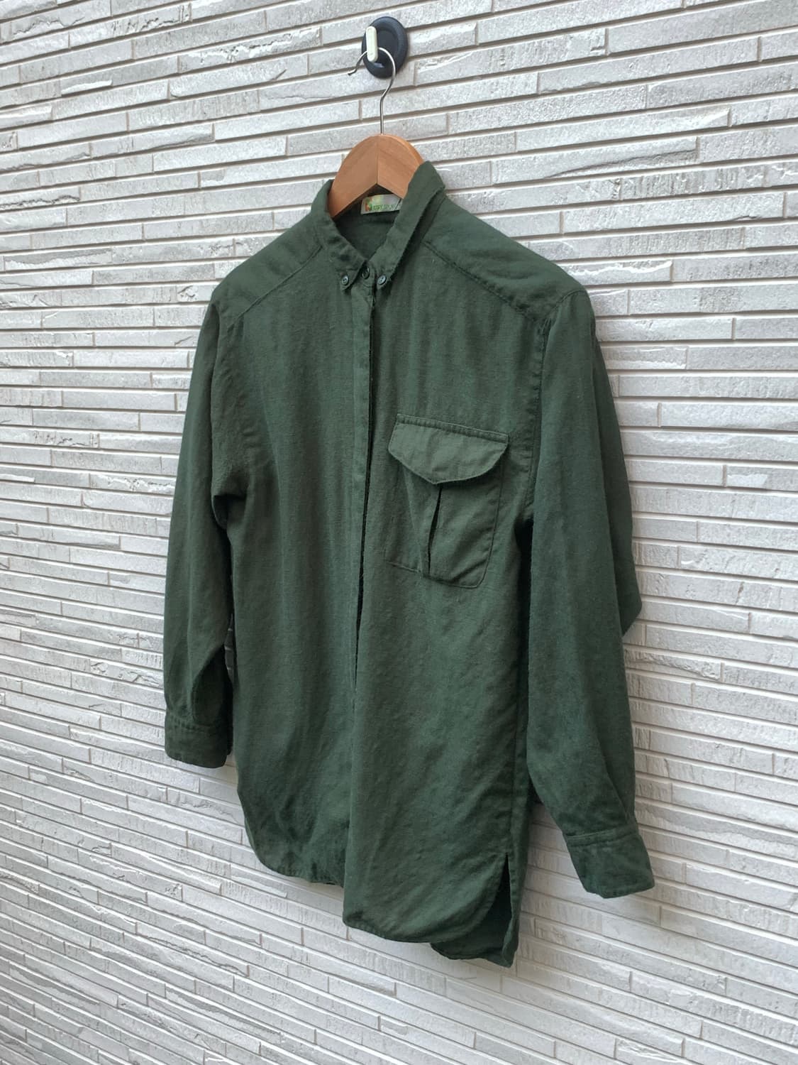 Issey Miyake Sport 그린 울 셔츠 상품이미지1