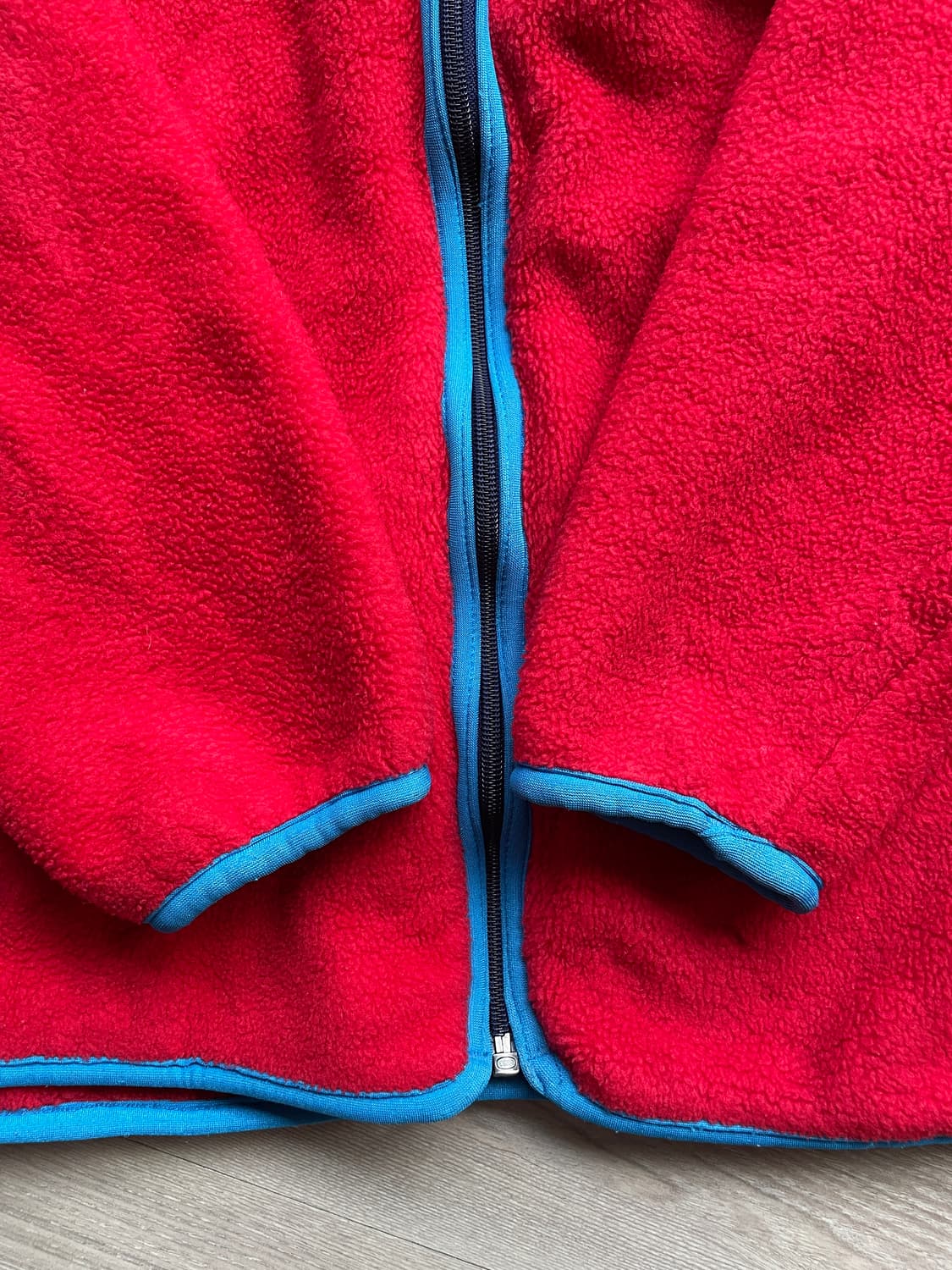 80s 파타고니아 플리스 자켓 레드 블루 신칠라 상품이미지5