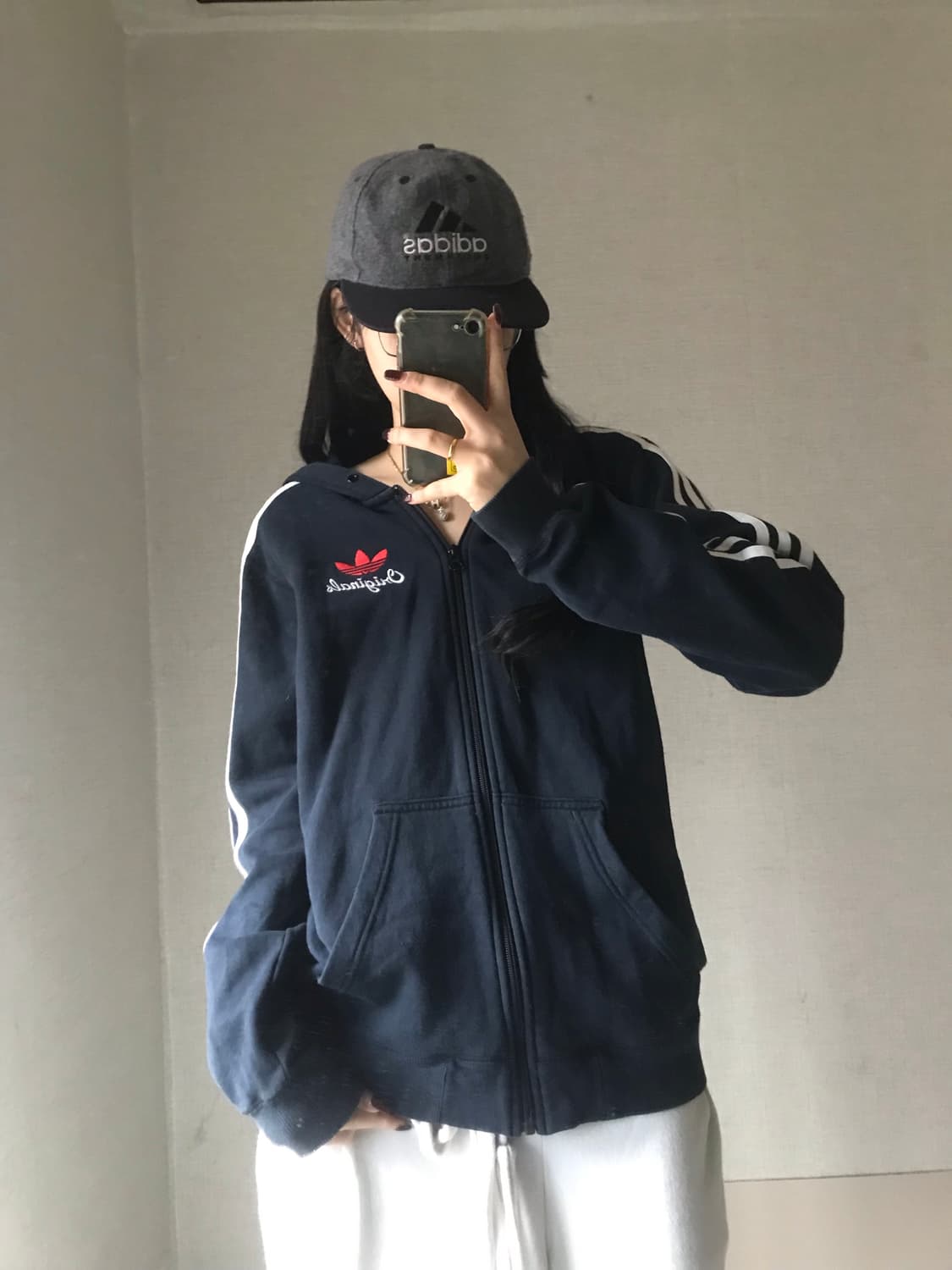 아디다스 블랙 삼선 후드집업 상품이미지1