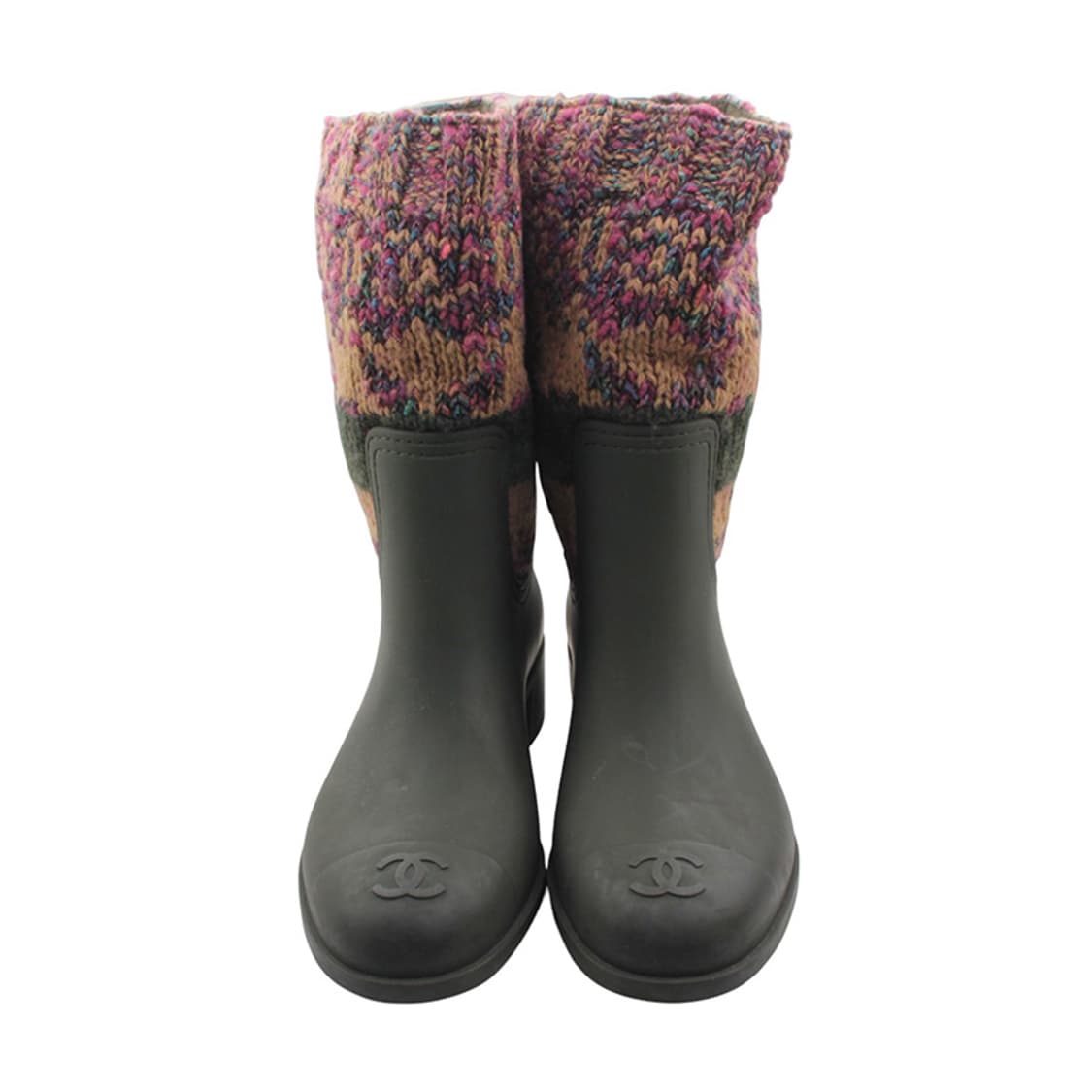 샤넬 니트 트림 올리브그린 레인부츠 37 상품이미지2