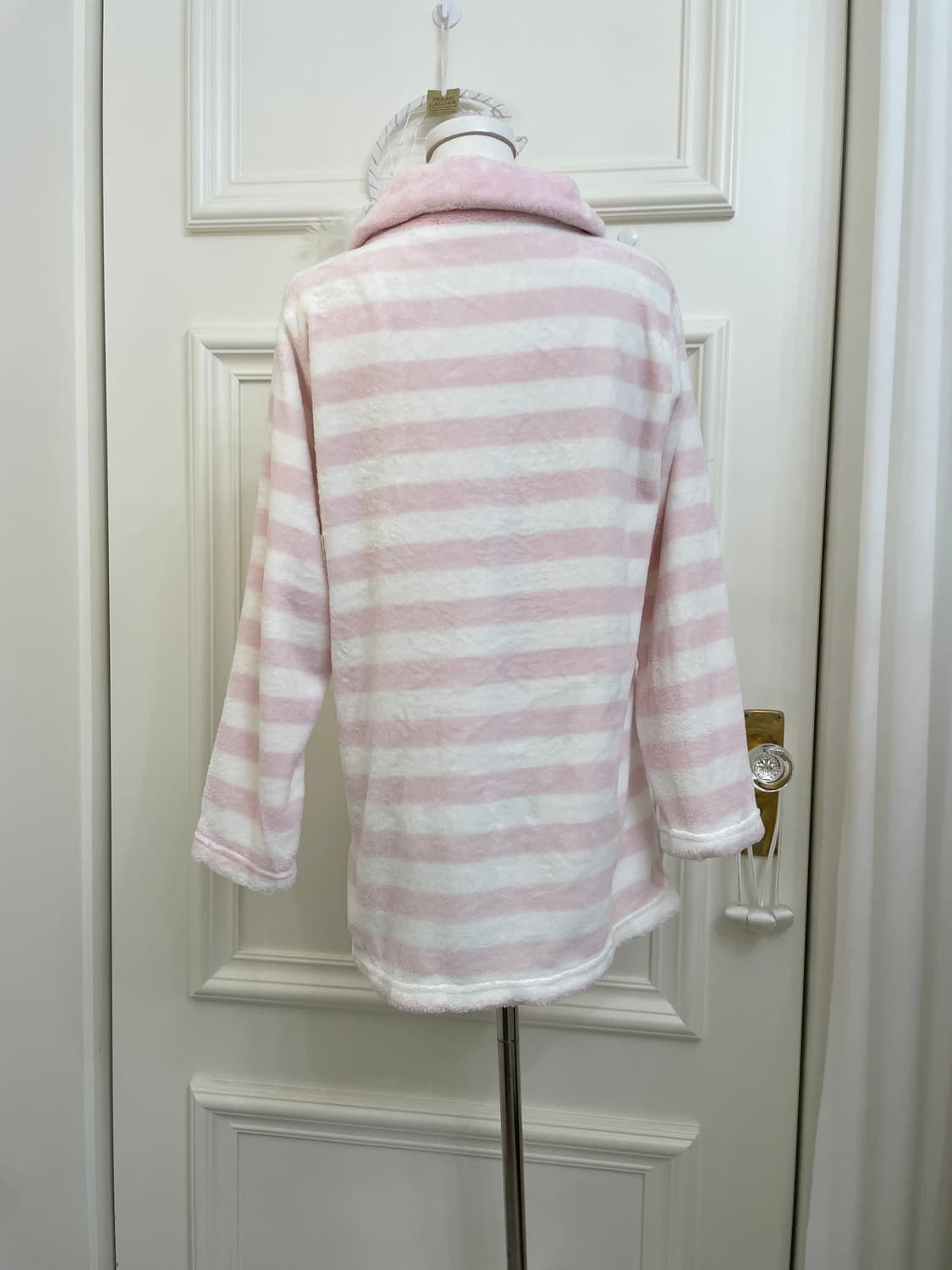 pink white stripe cute fur top(size-M) 상품이미지3