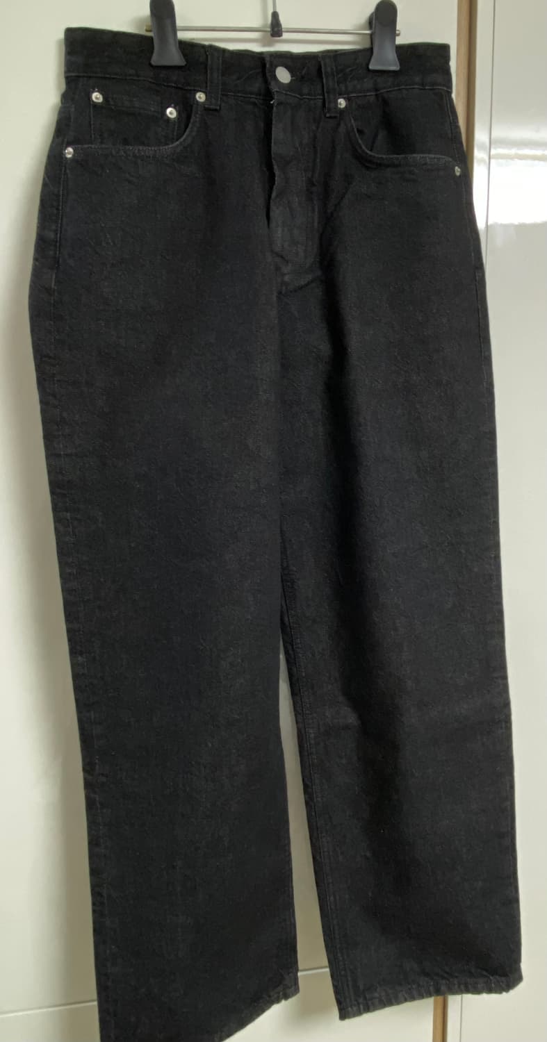 유스 와이드데님 워시드블랙 s 숏 상품이미지2