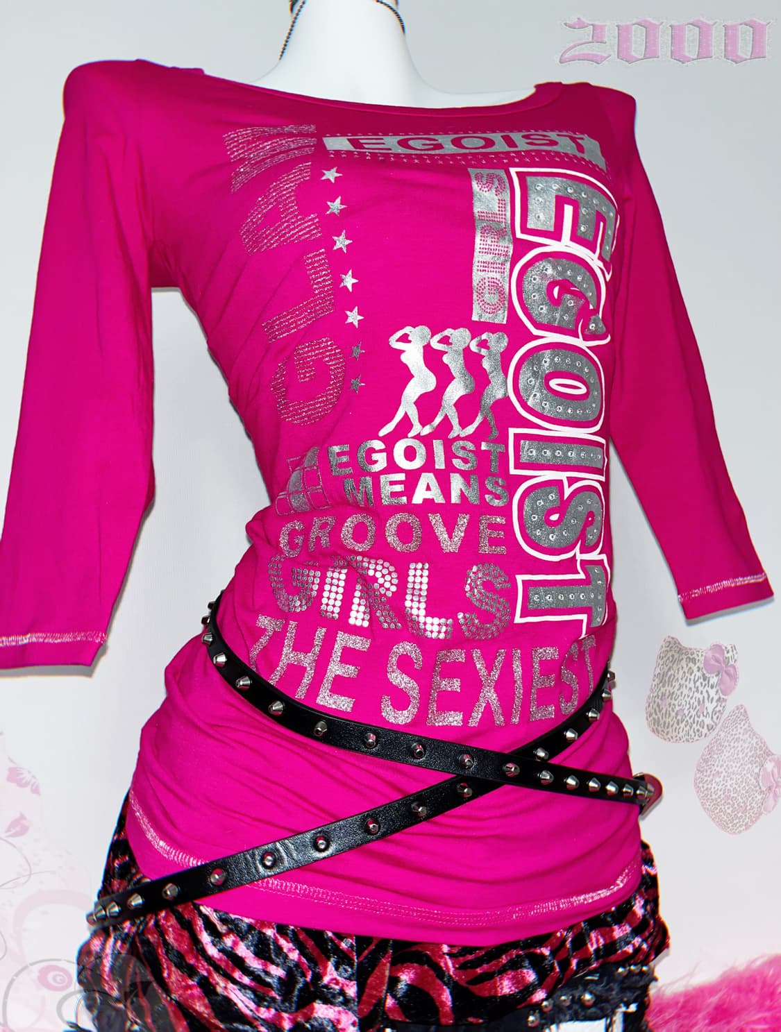 EGOIST 핫핑크 백스트랩 와투케 갸루 대장템  상품이미지5