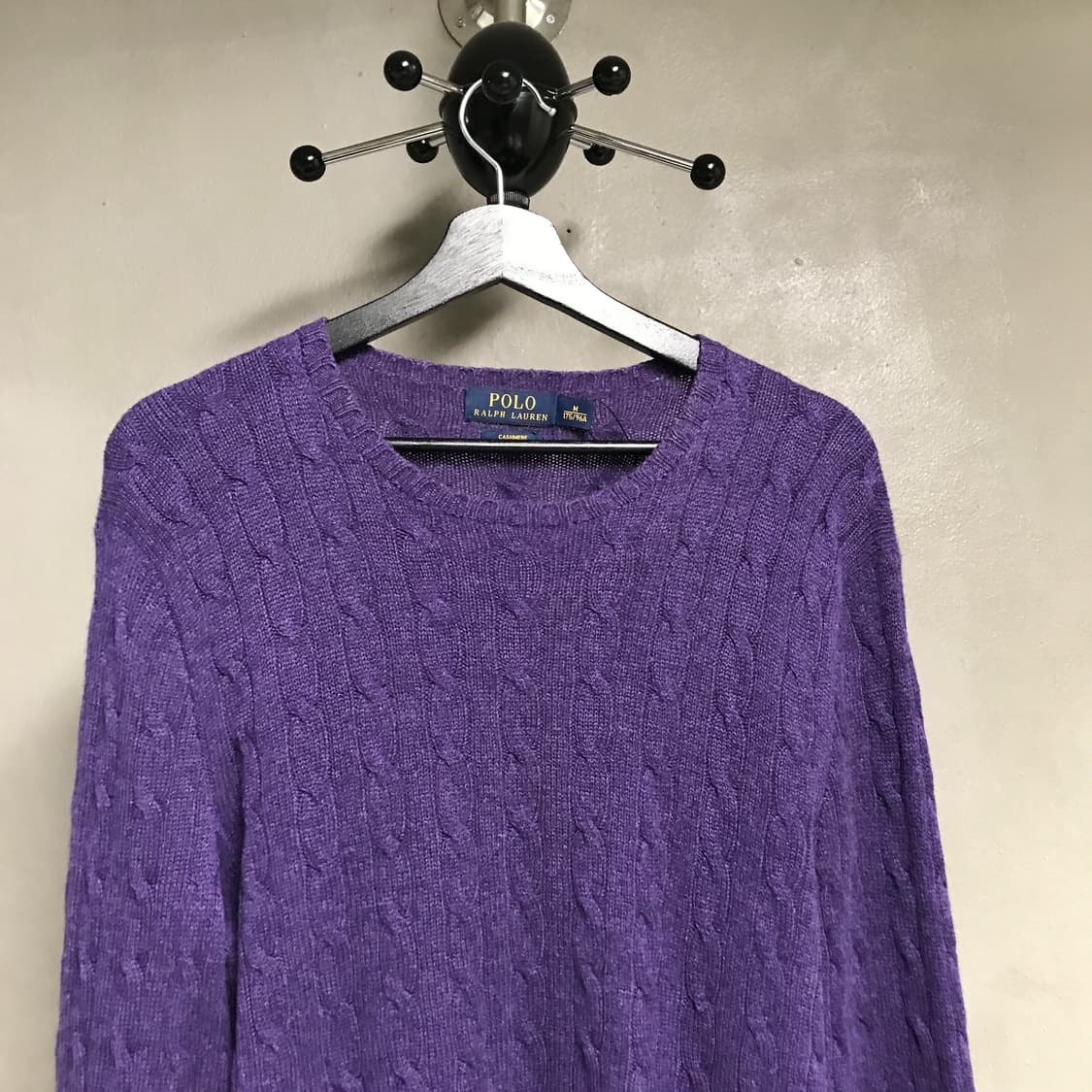 폴로 랄프로렌 케이블 캐시미어 니트 퍼플 M 상품이미지2