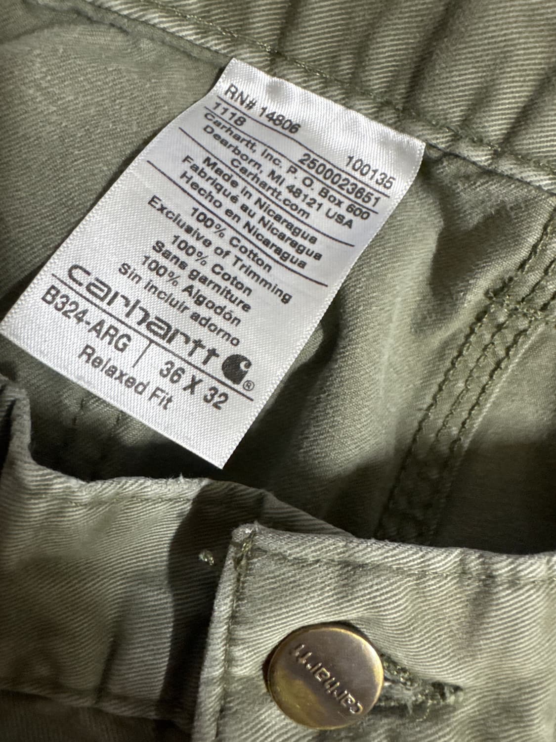 칼하트 카펜터 워크 팬츠 36x32 상품이미지4