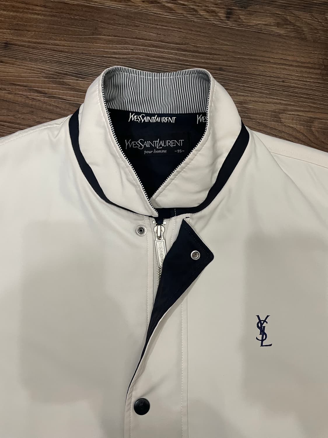 입생로랑 YSL 자수로고 폴리쉘 블루종 자켓 상품이미지8