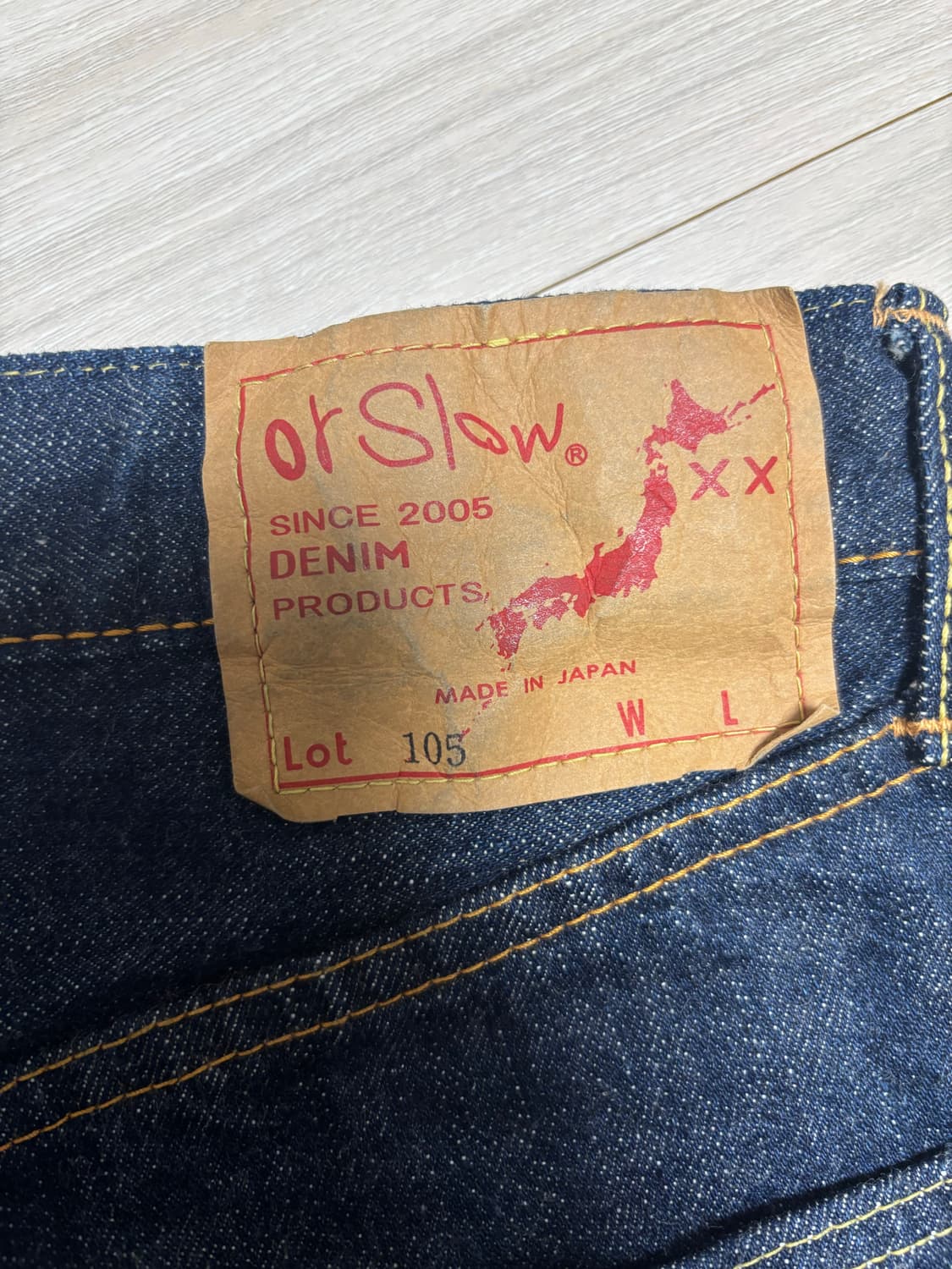 [새상품]오어슬로우 105 원워시 2사이즈 상품이미지4