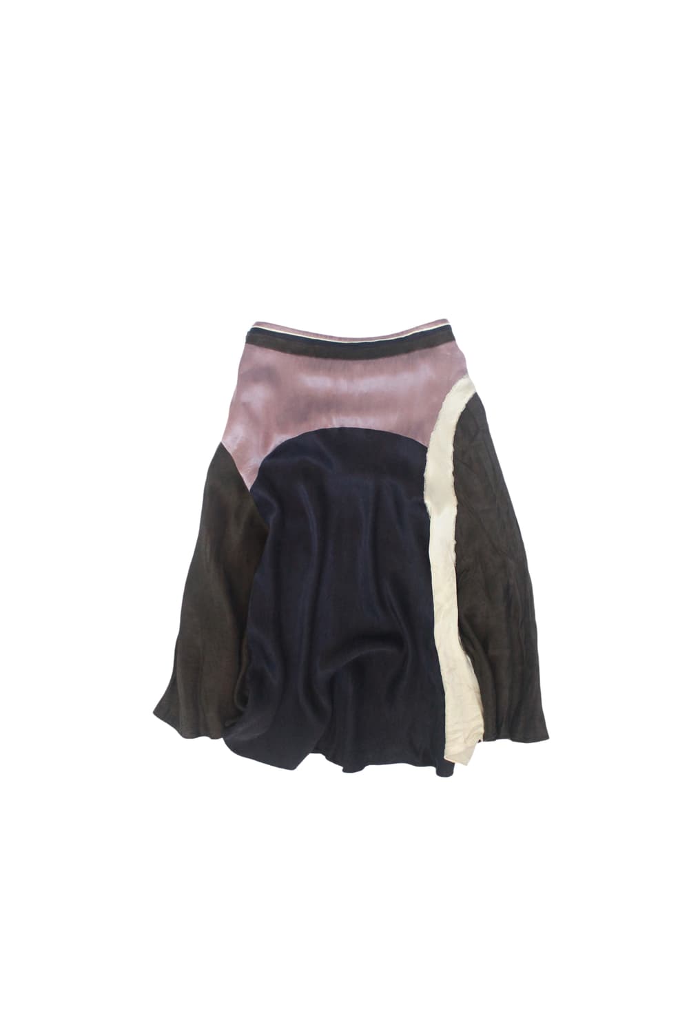 Curved Panel Contrast Satin Long Skirt4 상품이미지3