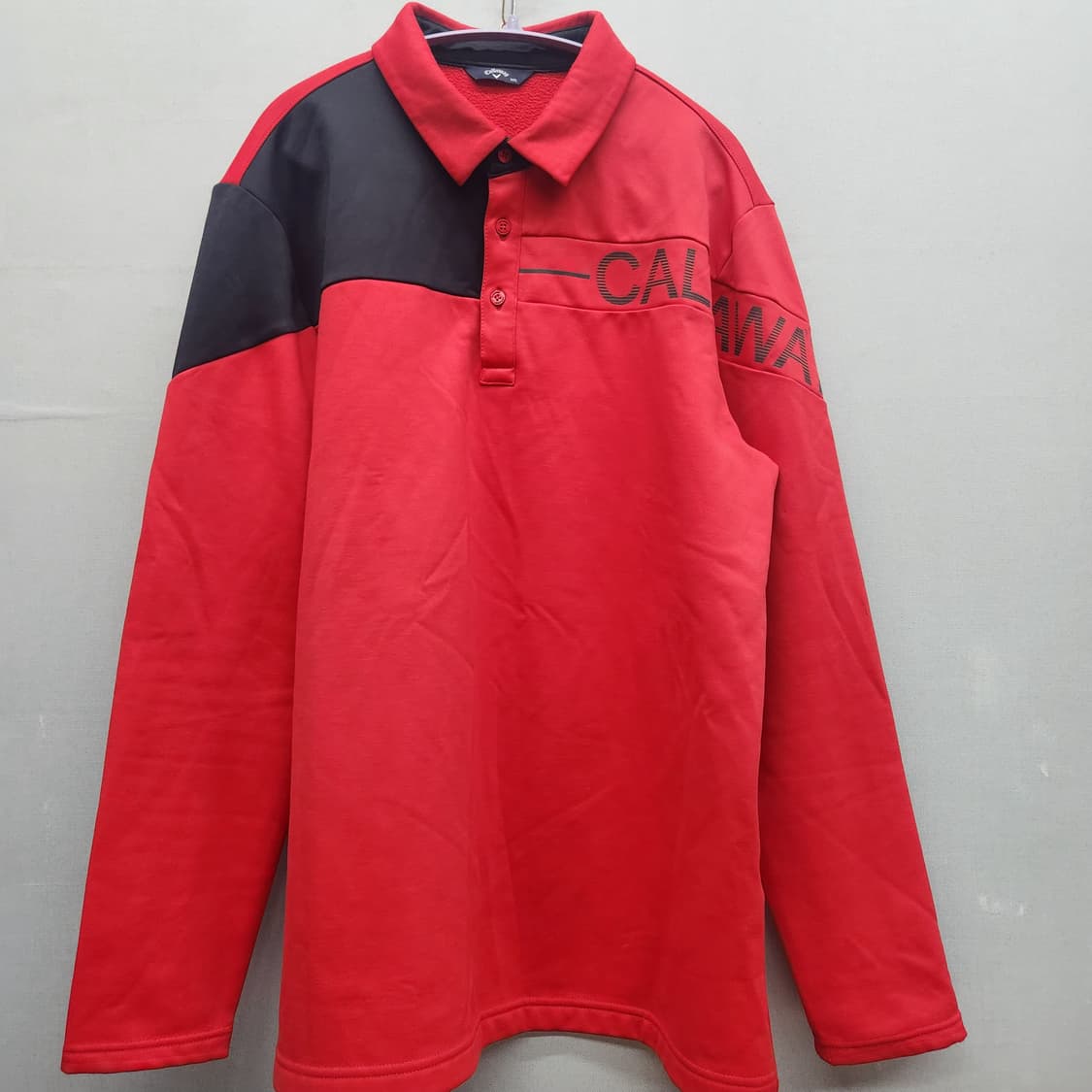 캘러웨이 레드/블랙 블록 카라 긴팔 105(L~XL) 상품이미지1