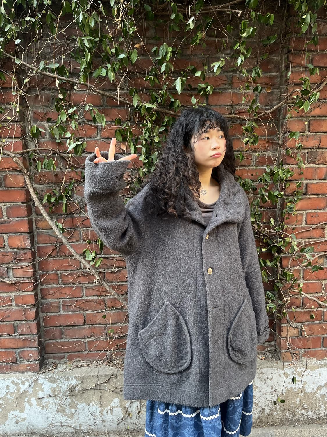 Drugstores 차콜 그레이 오버핏 코트 상품이미지2