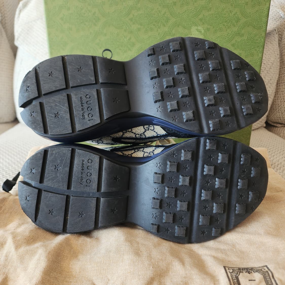 초민트급 구찌 GG 슈프림 라이톤 스니커즈 네이비 블랙 265 상품이미지8