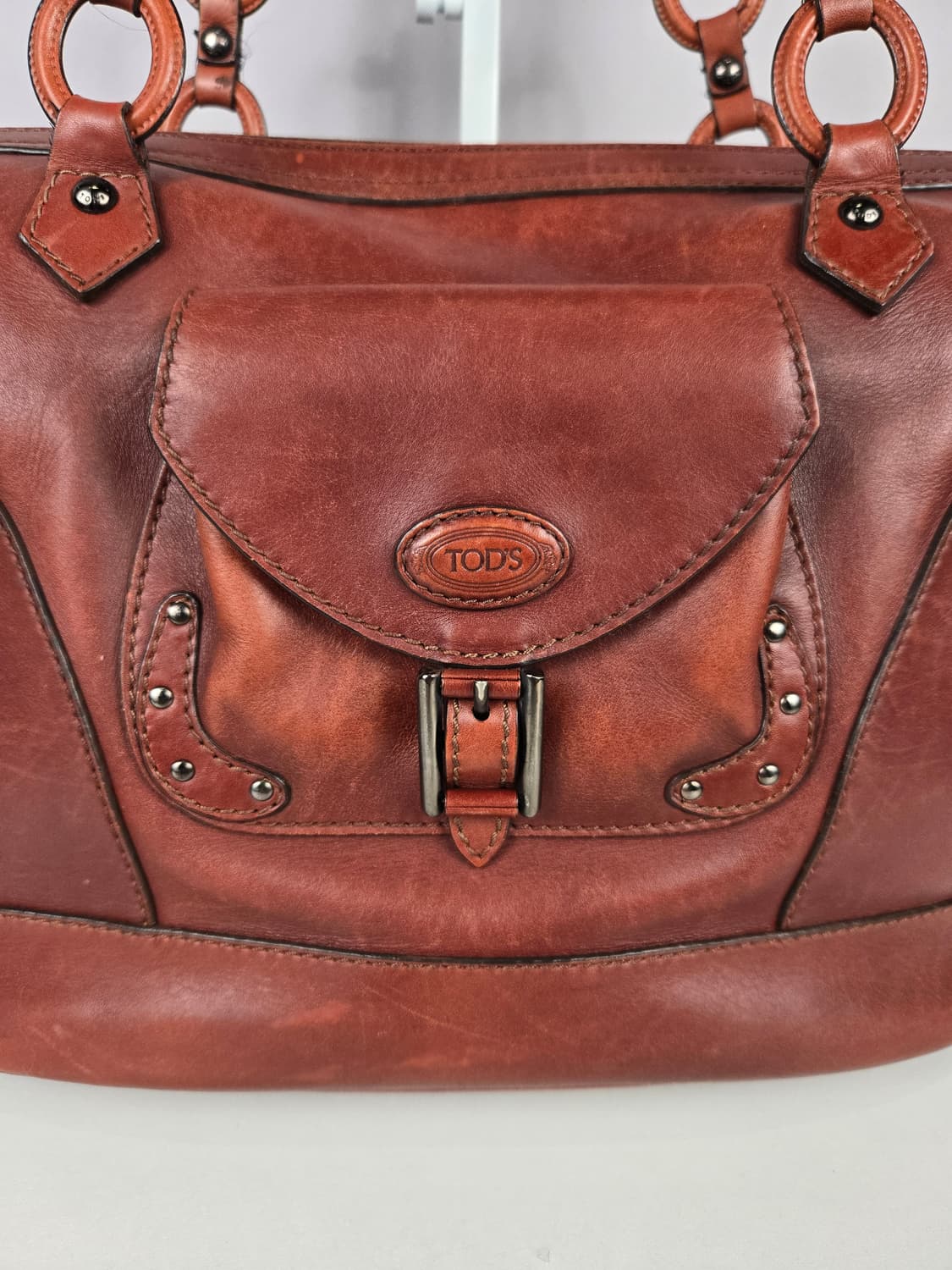 TOD'S 토즈 빈티지 레더 가죽 토트백 가방 정품 상품이미지4