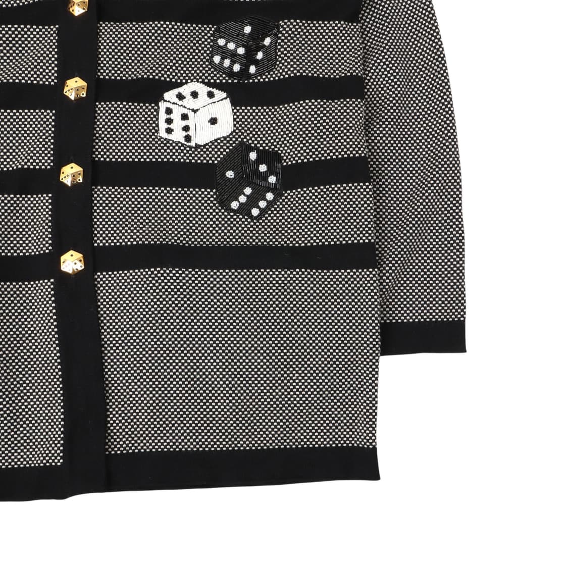 Escada 에스카다 골드 실크 울 다이스 비즐 가디건 상품이미지4