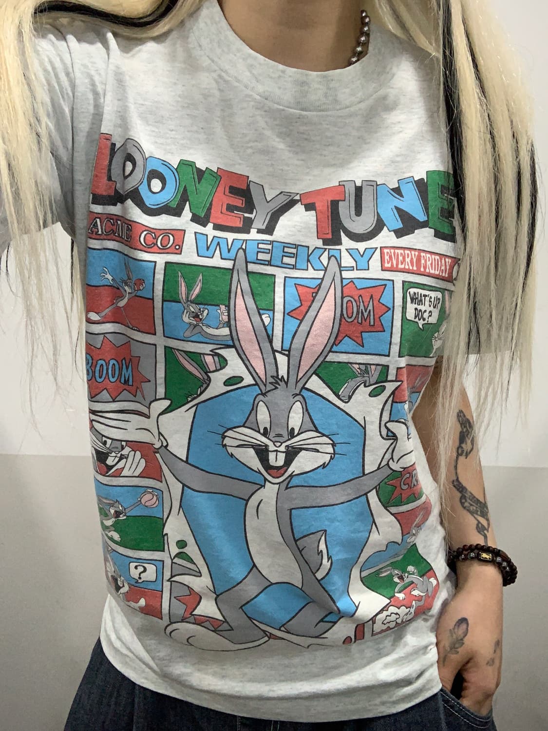 (빈티지)90‘s Fruit of the Loom 벅스버니루니툰즈 반팔티 상품이미지1